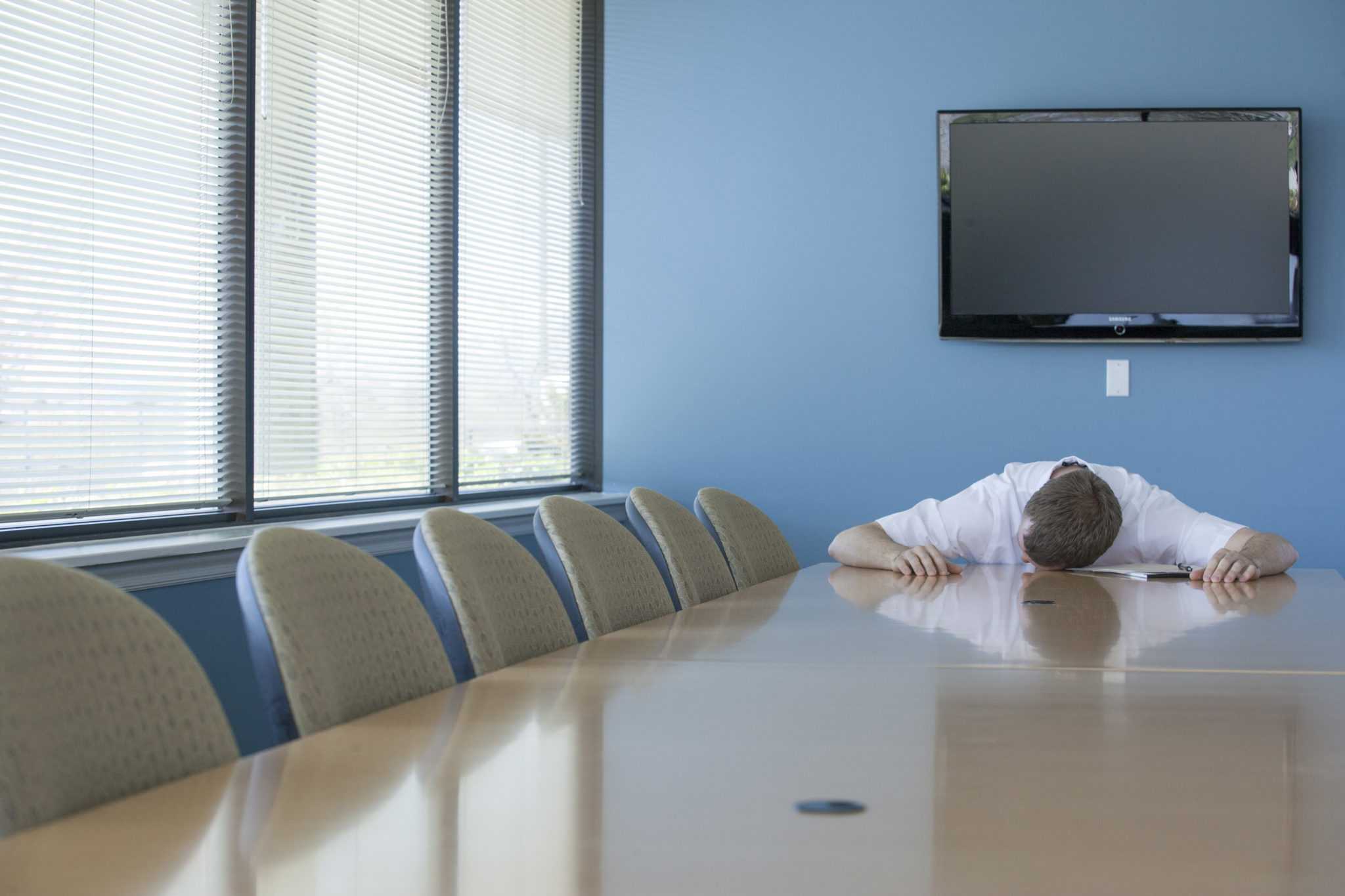 sick employee in conference room that needs to be sanitized
