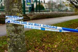 crime scene cleanup with yellow caution tape