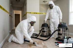 biohazard remediation team operating safely