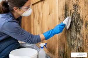 mold on wooden joists