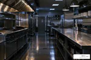 empty commercial kitchen after closing